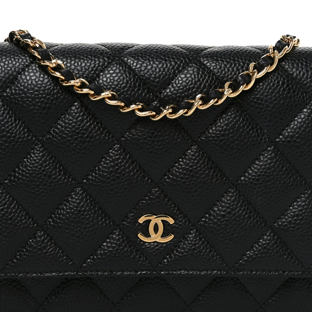 Chanel Caviar Quilted Wallet on Chain WOC Black