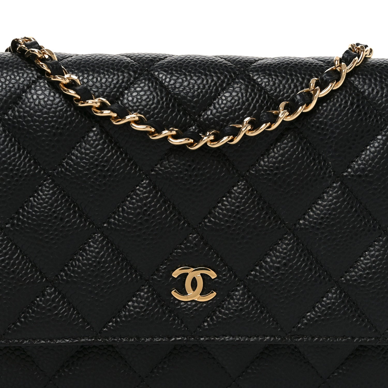 Chanel Caviar Quilted Wallet on Chain WOC Black