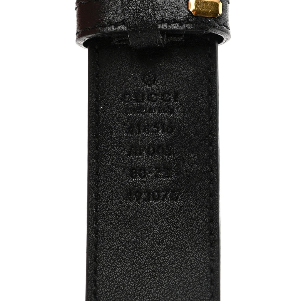 Gucci Calfskin Double G 30mm Belt 80 32 Black