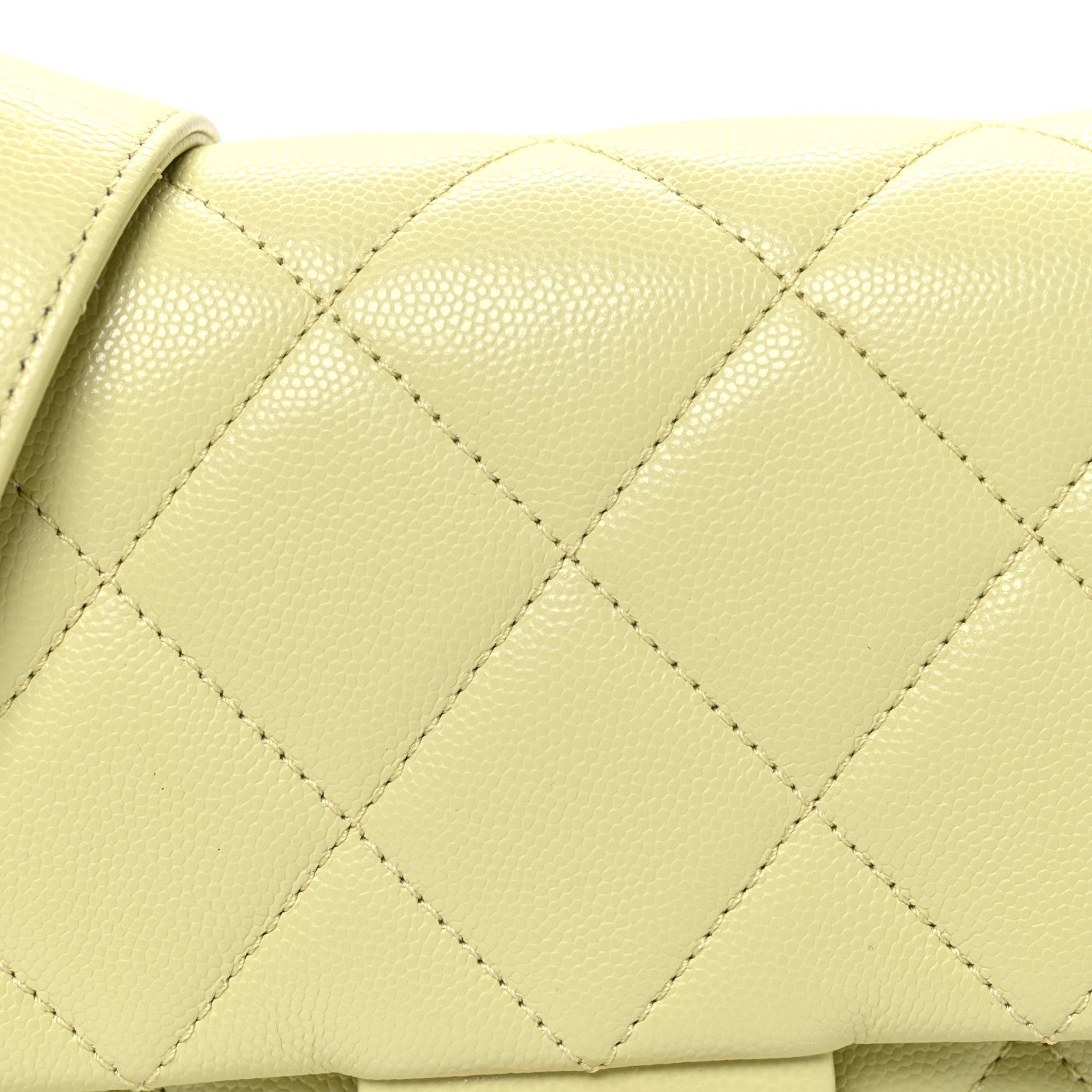 Chanel Shiny Caviar Quilted Mini Chain Messenger Flap Bag Yellow