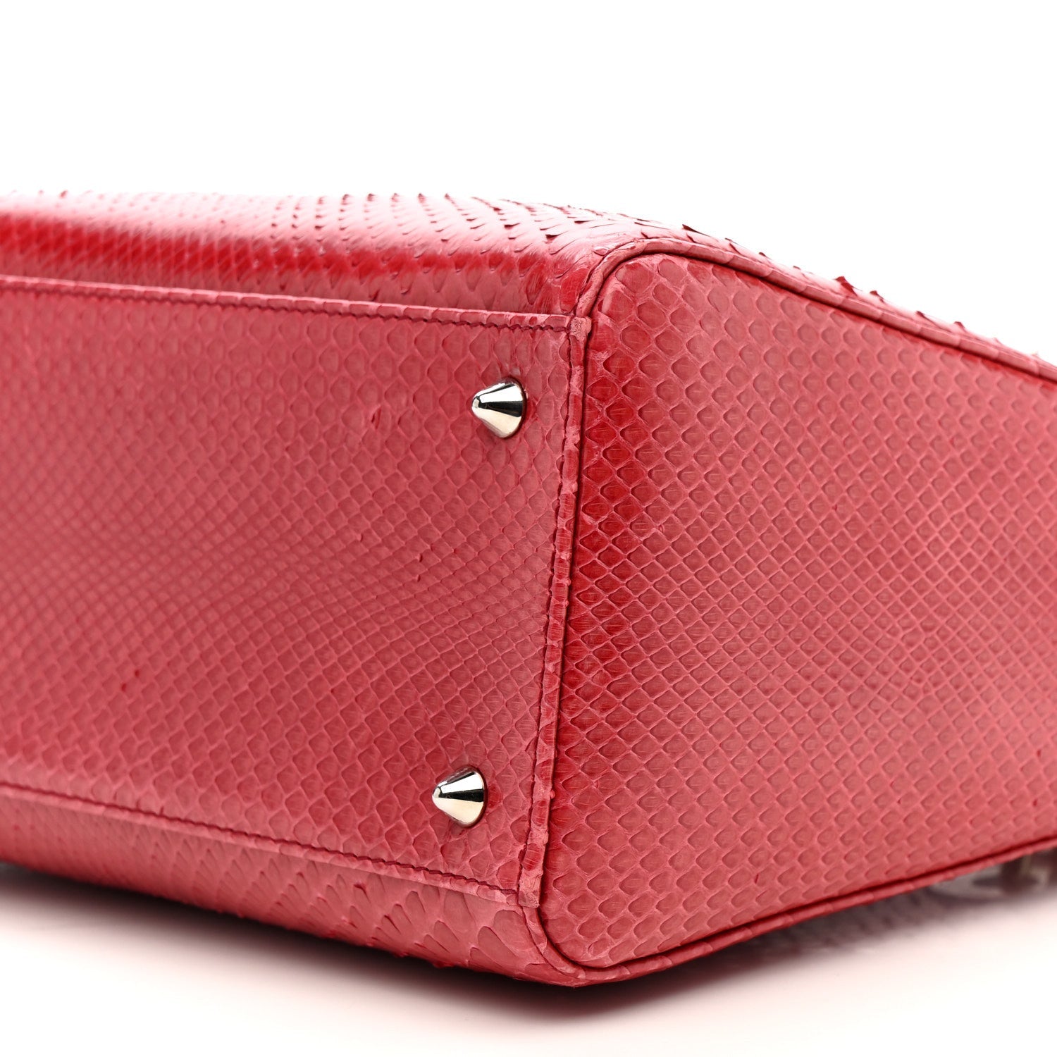 Christian Dior Snakeskin Medium Lady Dior Pink