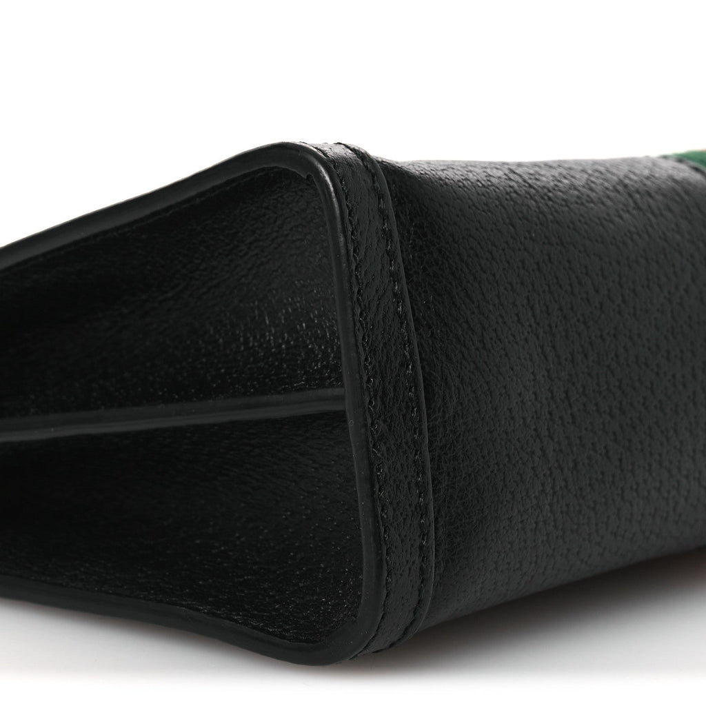 Gucci Calfskin GG Web Small Ophidia Chain Shoulder Bag Black