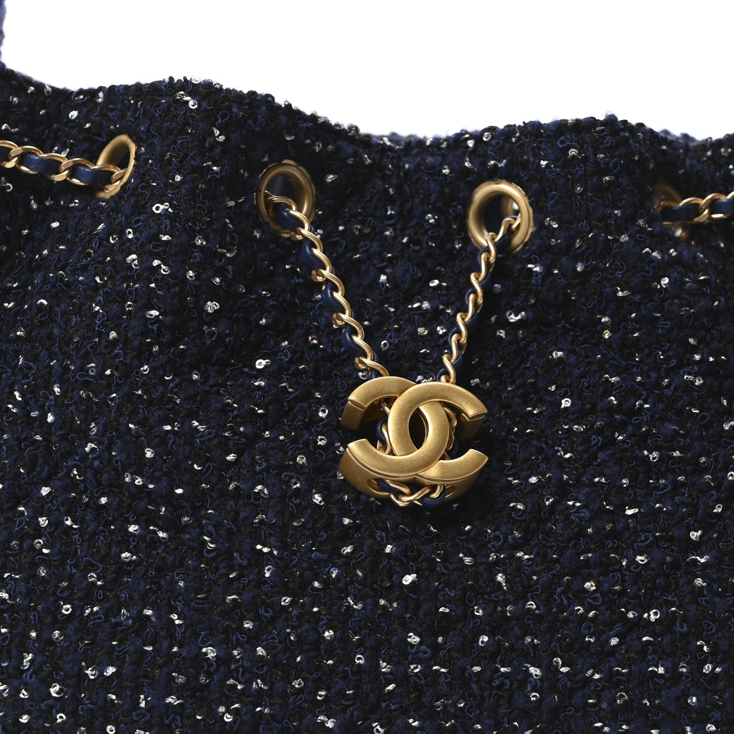 Chanel Tweed Quilted Small Chanel 25 Handbag Blue