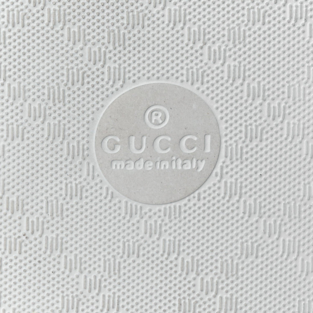 Gucci Nappa Miro Soft Calfskin Interlocking G Mens Slide Sandals 6 White Hibiscus Red