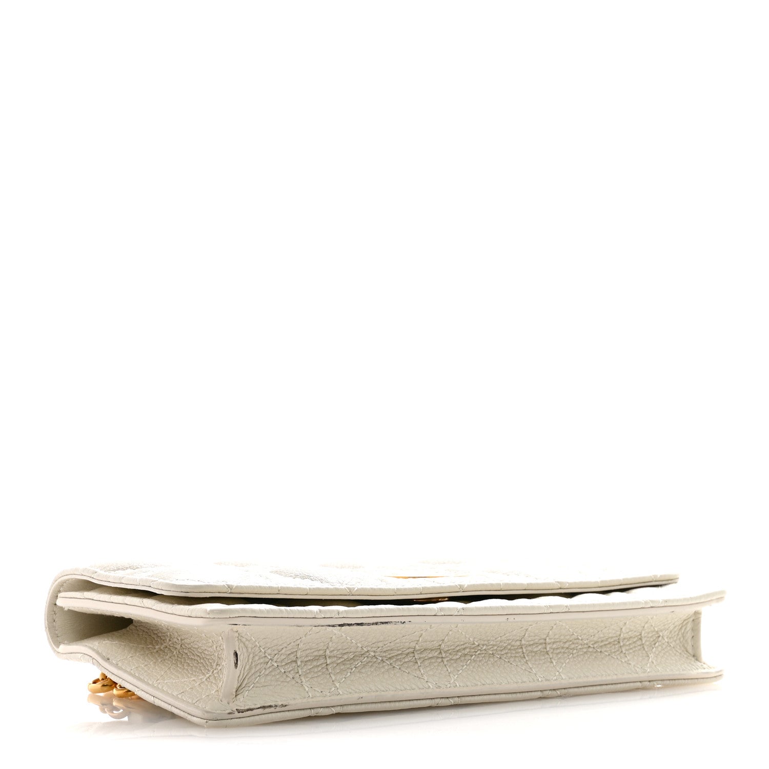 Christian Dior Supple Calfskin Caro Pouch with Chain Latte