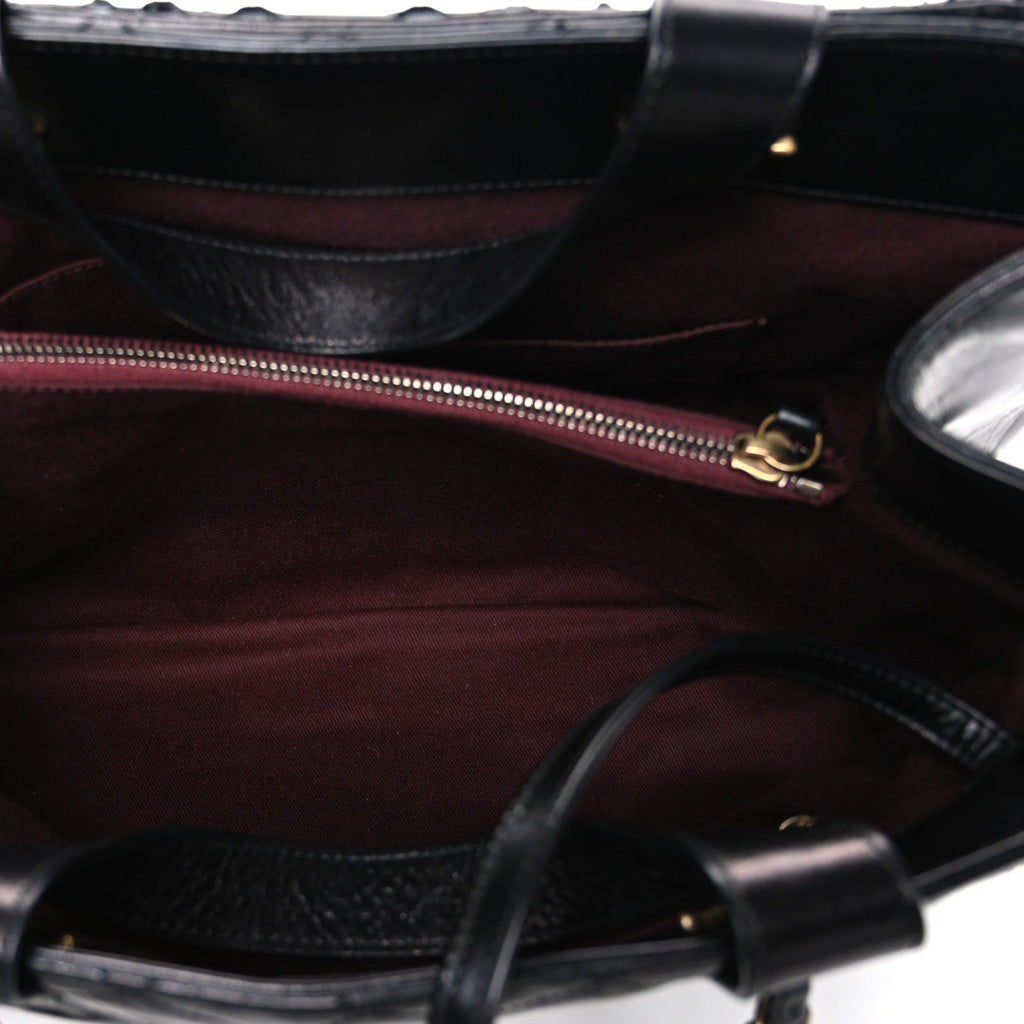 Chanel Snakeskin Glazed Calfskin Quilted Urban Mix Tote Black