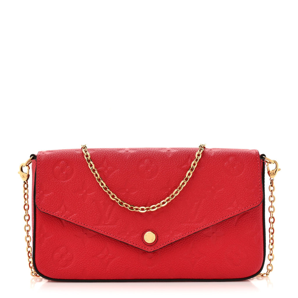 Louis Vuitton Empreinte Pochette Felicie Chain Wallet Scarlet