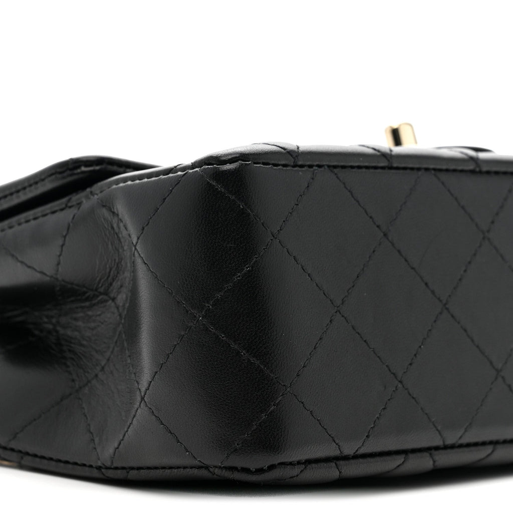 Chanel Lambskin Quilted Mini Rectangular Flap Black
