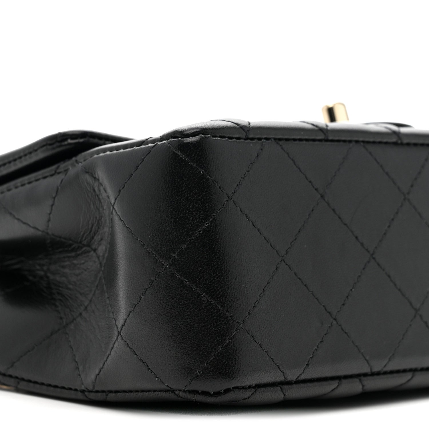Chanel Lambskin Quilted Mini Rectangular Flap Black