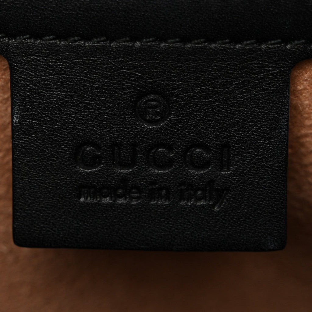 Gucci GG Supreme Monogram Small Osiride Top Handle Bag Black Gold