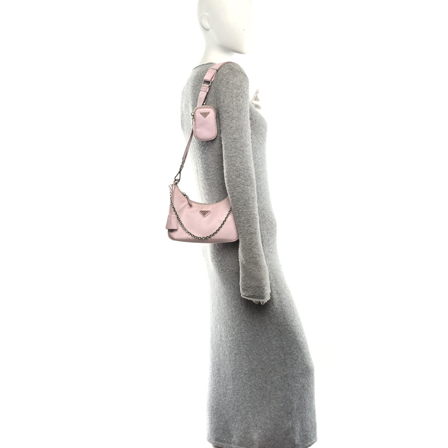 Prada Nylon Re-Edition 2005 Shoulder Bag Alabastro