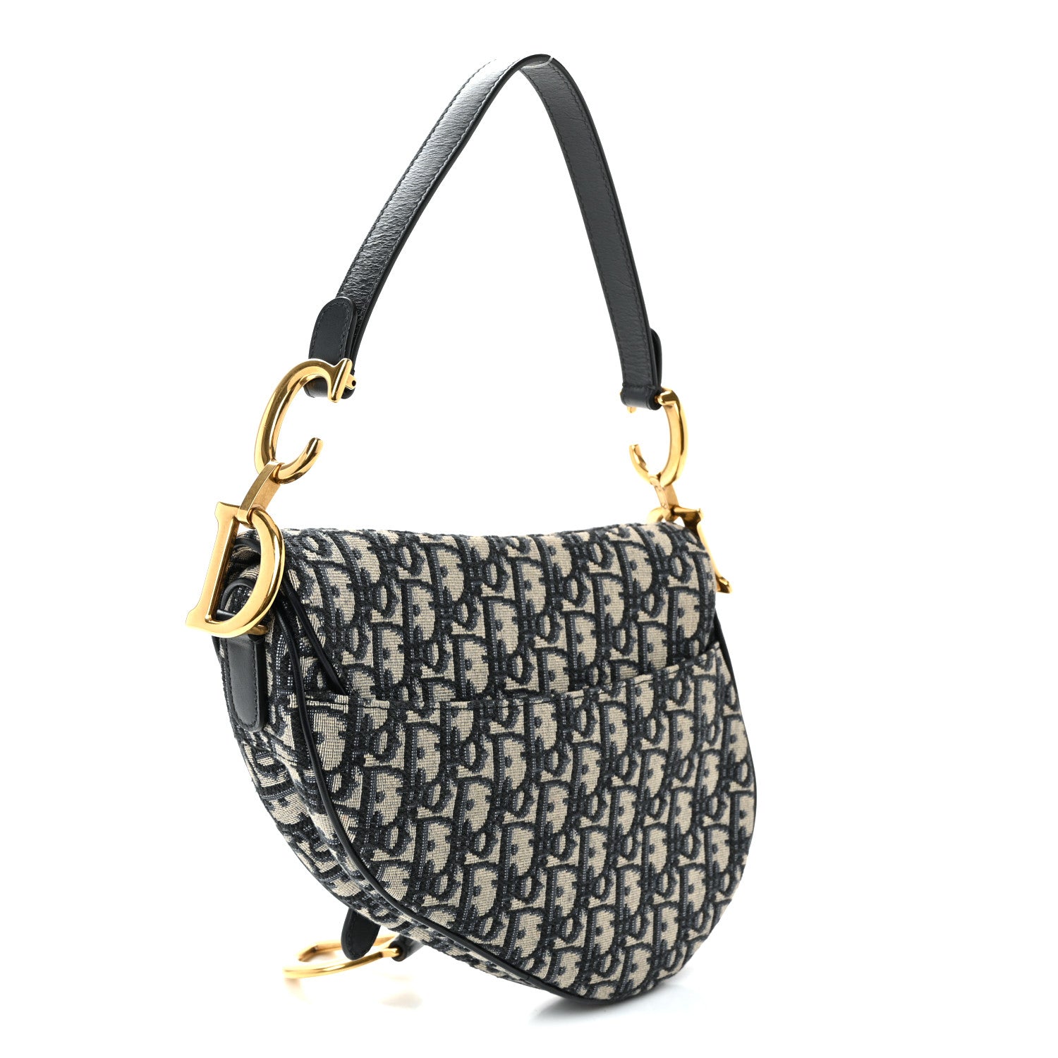 Christian Dior Oblique Saddle Bag Blue