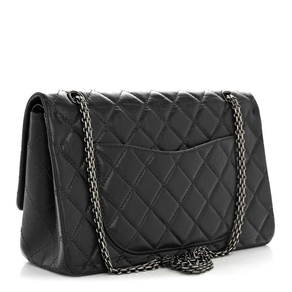 Chanel Aged Calfskin Quilted 2.55 Reissue 227 Flap Dark Grey