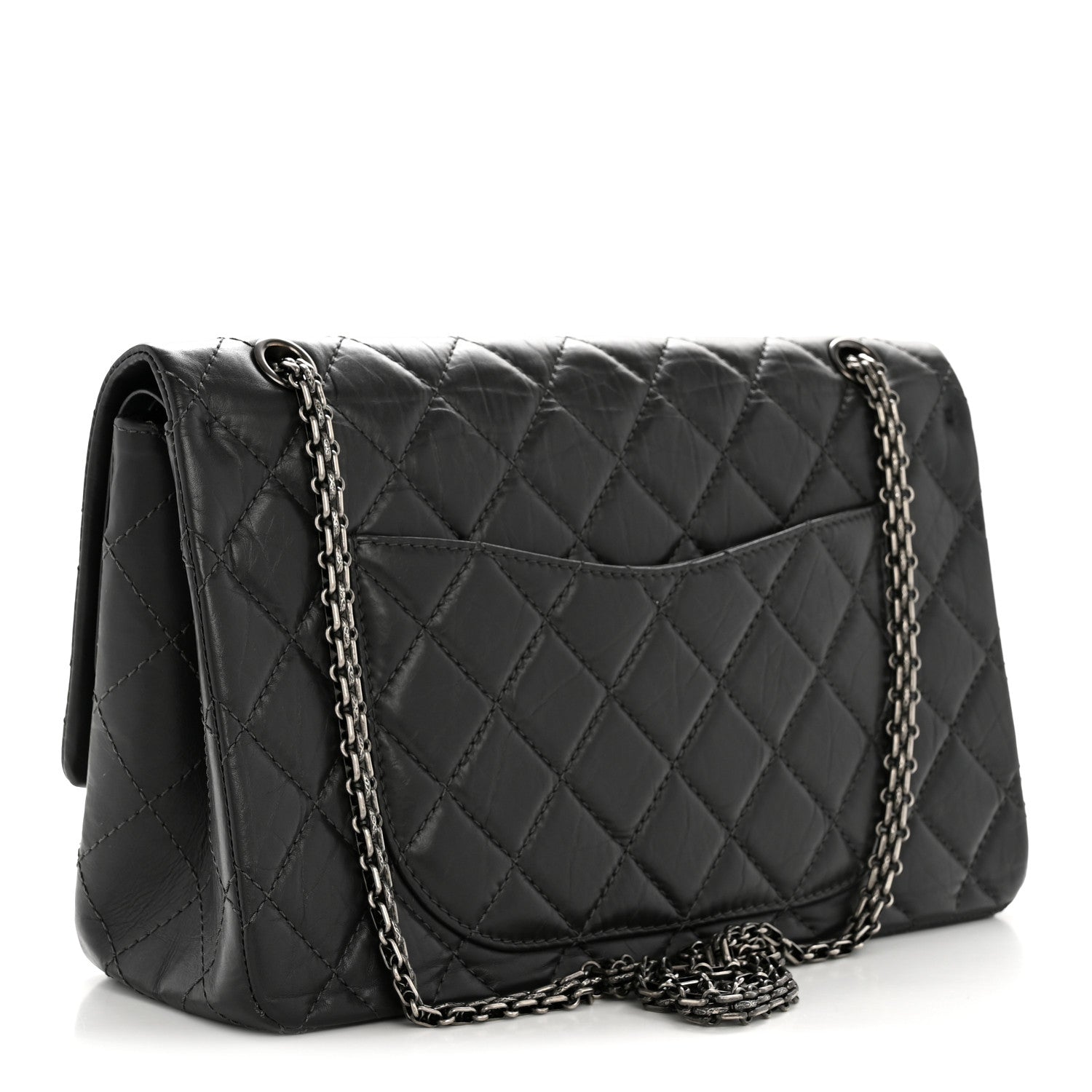 Chanel Aged Calfskin Quilted 2.55 Reissue 227 Flap Dark Grey