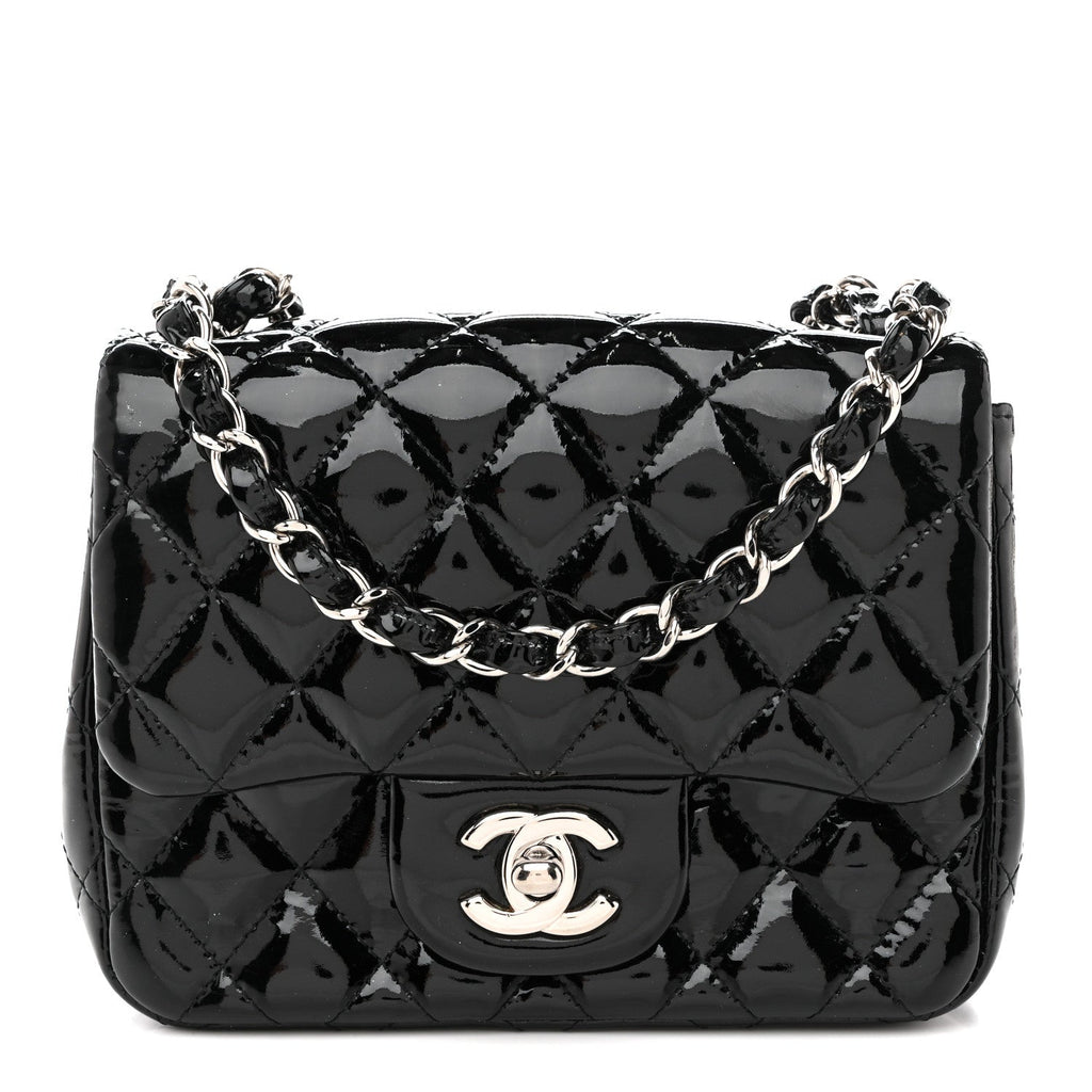 Chanel Patent Calfskin Quilted Mini Square Flap Black