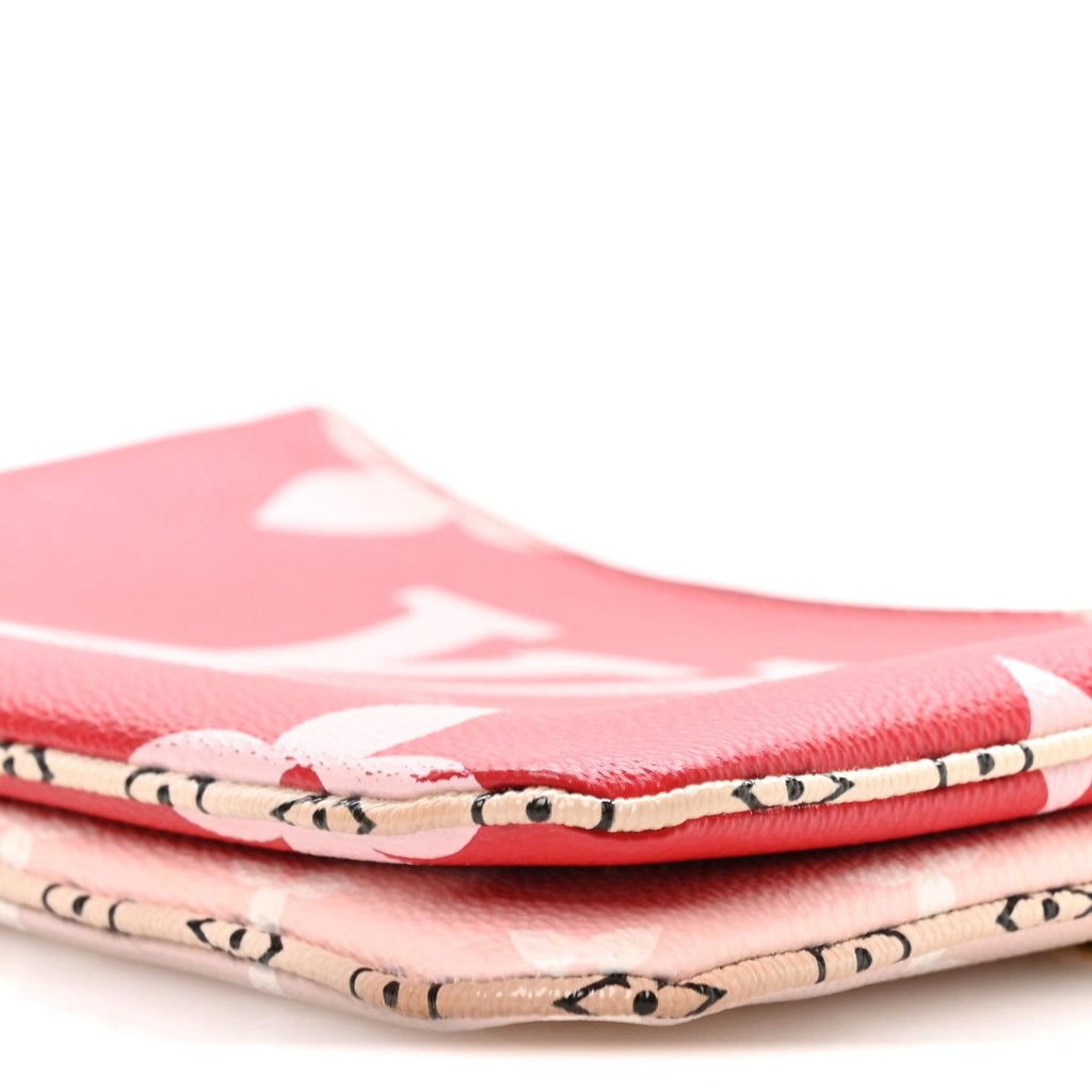 Louis Vuitton Monogram Giant Double Zip Pochette Rouge