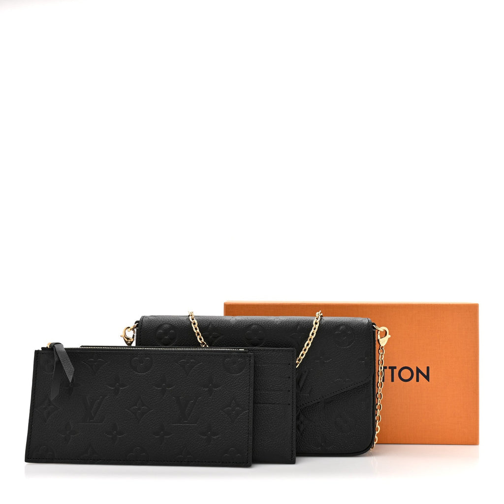 Louis Vuitton Empreinte Pochette Felicie Chain Wallet Black