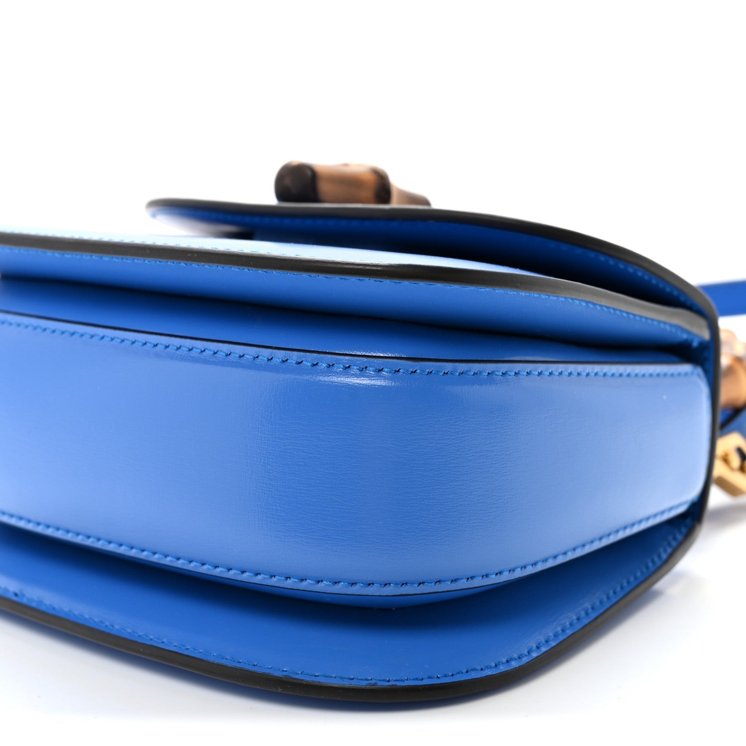 Gucci Boarded Dyana Lux Calfskin Web Mini Bamboo 1947 Top Handle Bag Blue