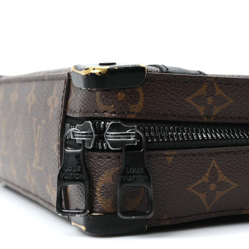 Louis Vuitton Monogram Macassar Handle Soft Trunk Black