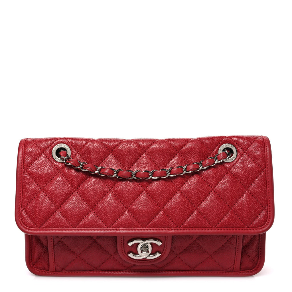 Chanel Caviar Quilted Medium French Riviera Flap Red