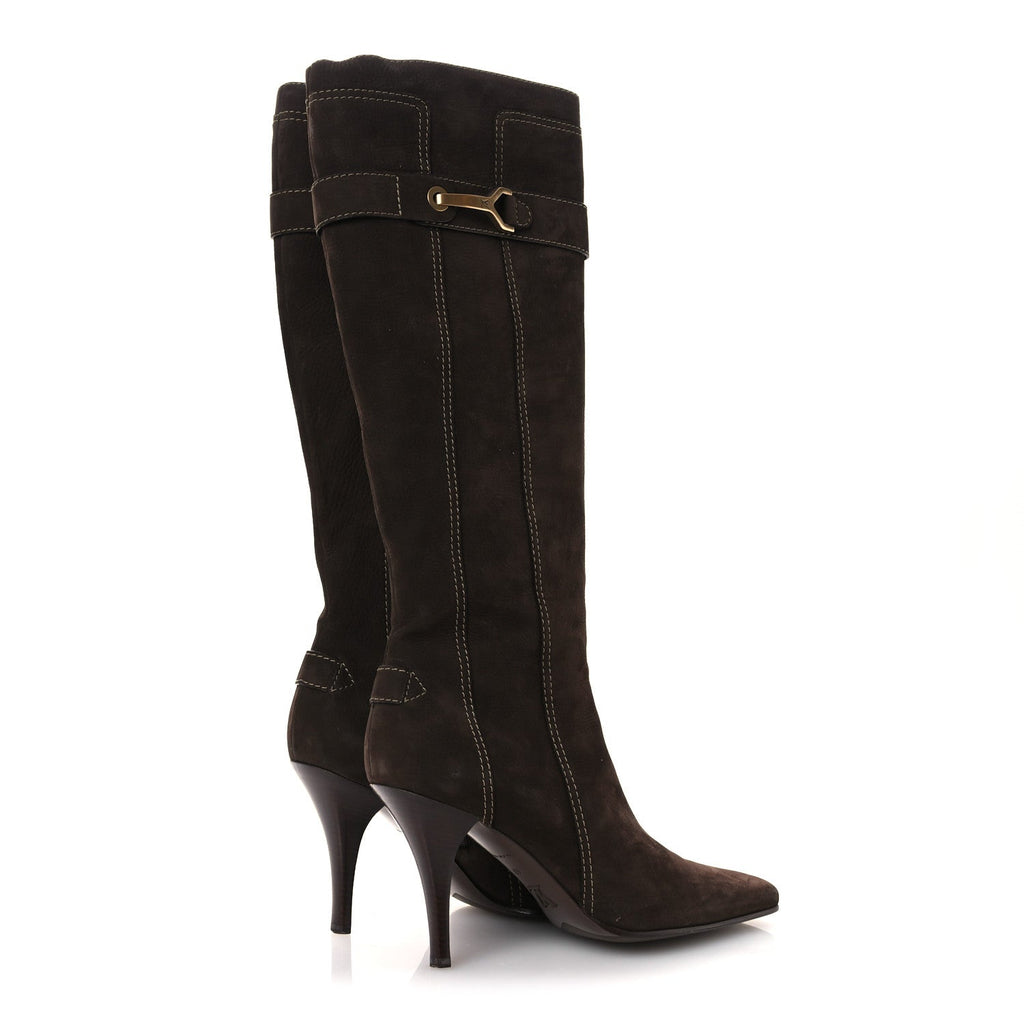 Louis Vuitton Suede High Boots 40 Brown