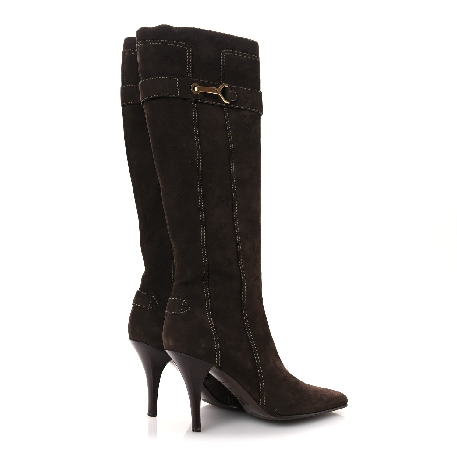 Louis Vuitton Suede High Boots 40 Brown