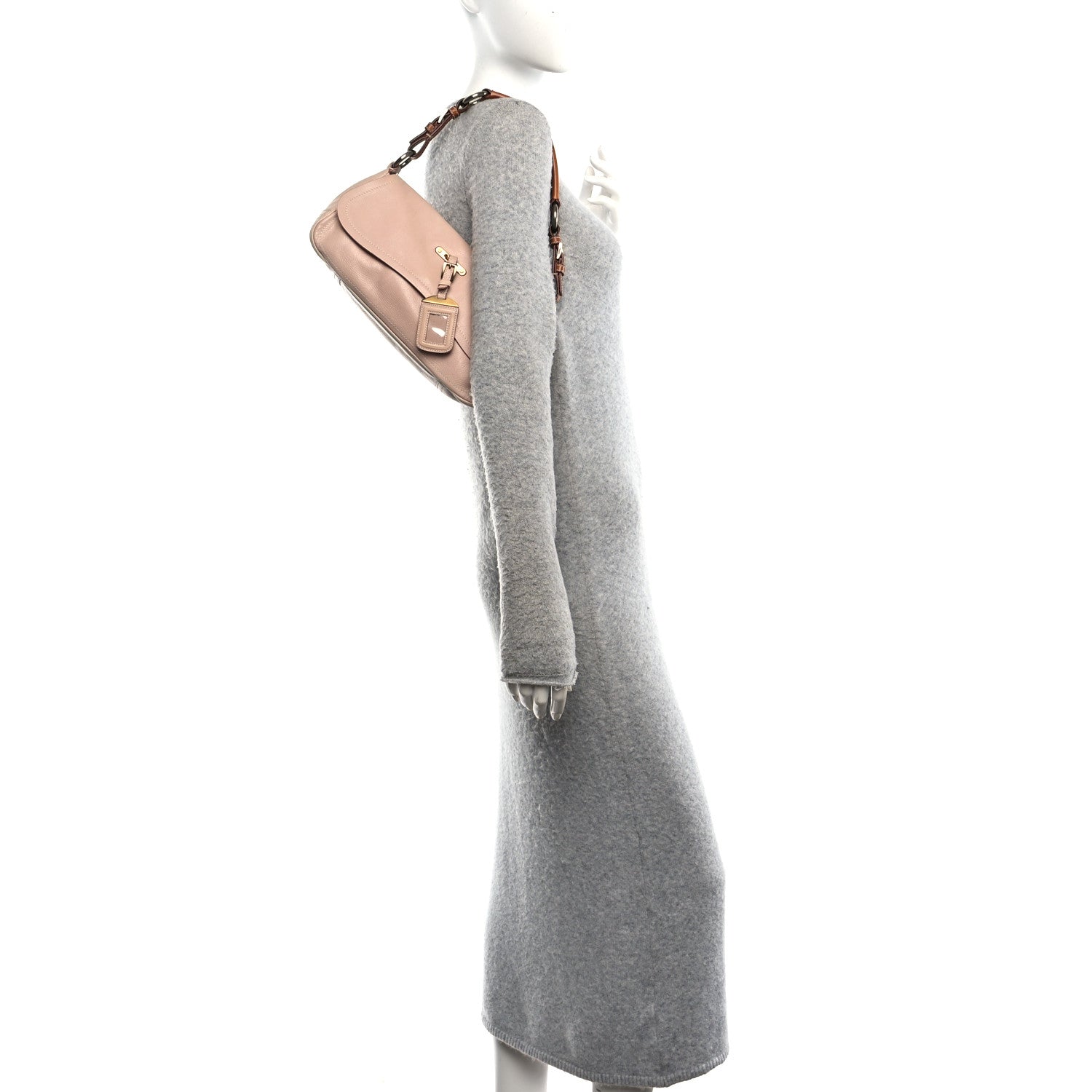 Prada Vitello Daino Shoulder Bag Sabbia