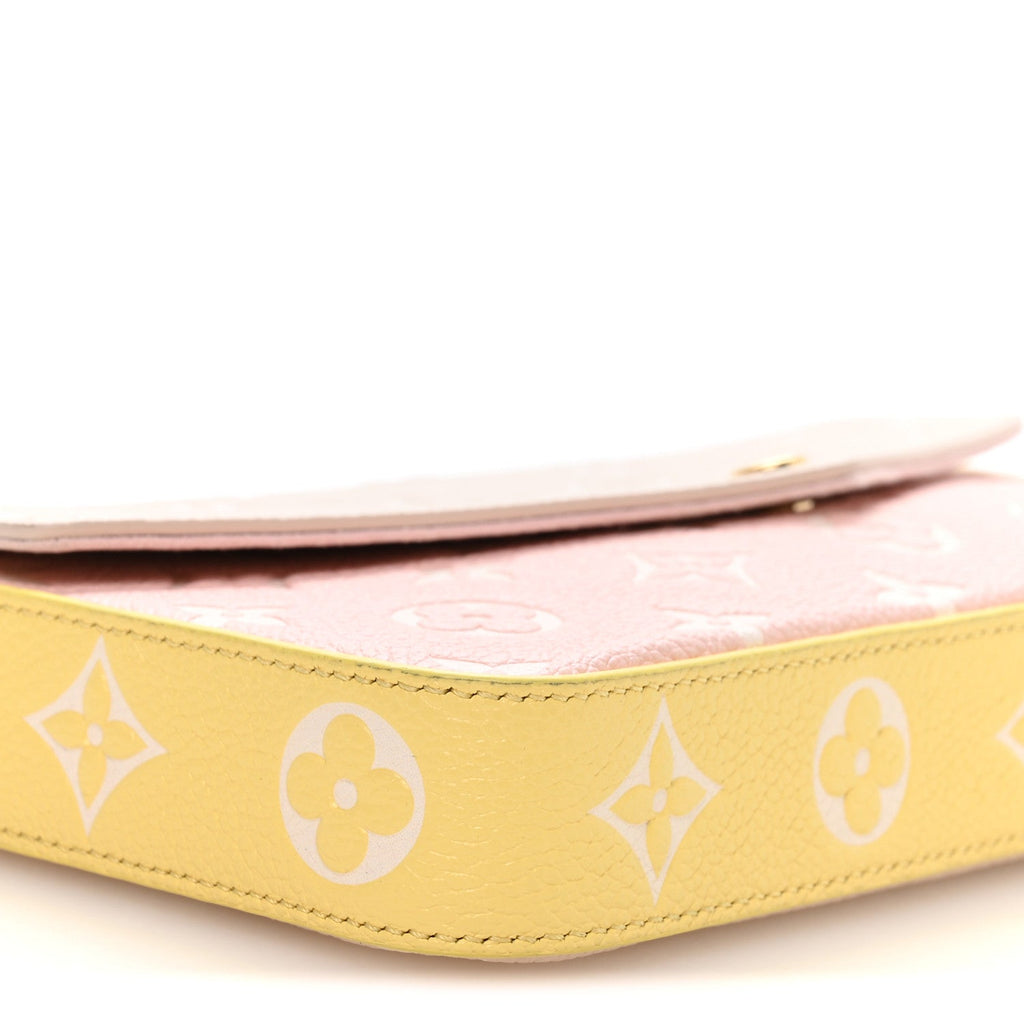 Louis Vuitton Empreinte Spring in the City Felicie Pochette Chain Wallet Pink Beige Yellow