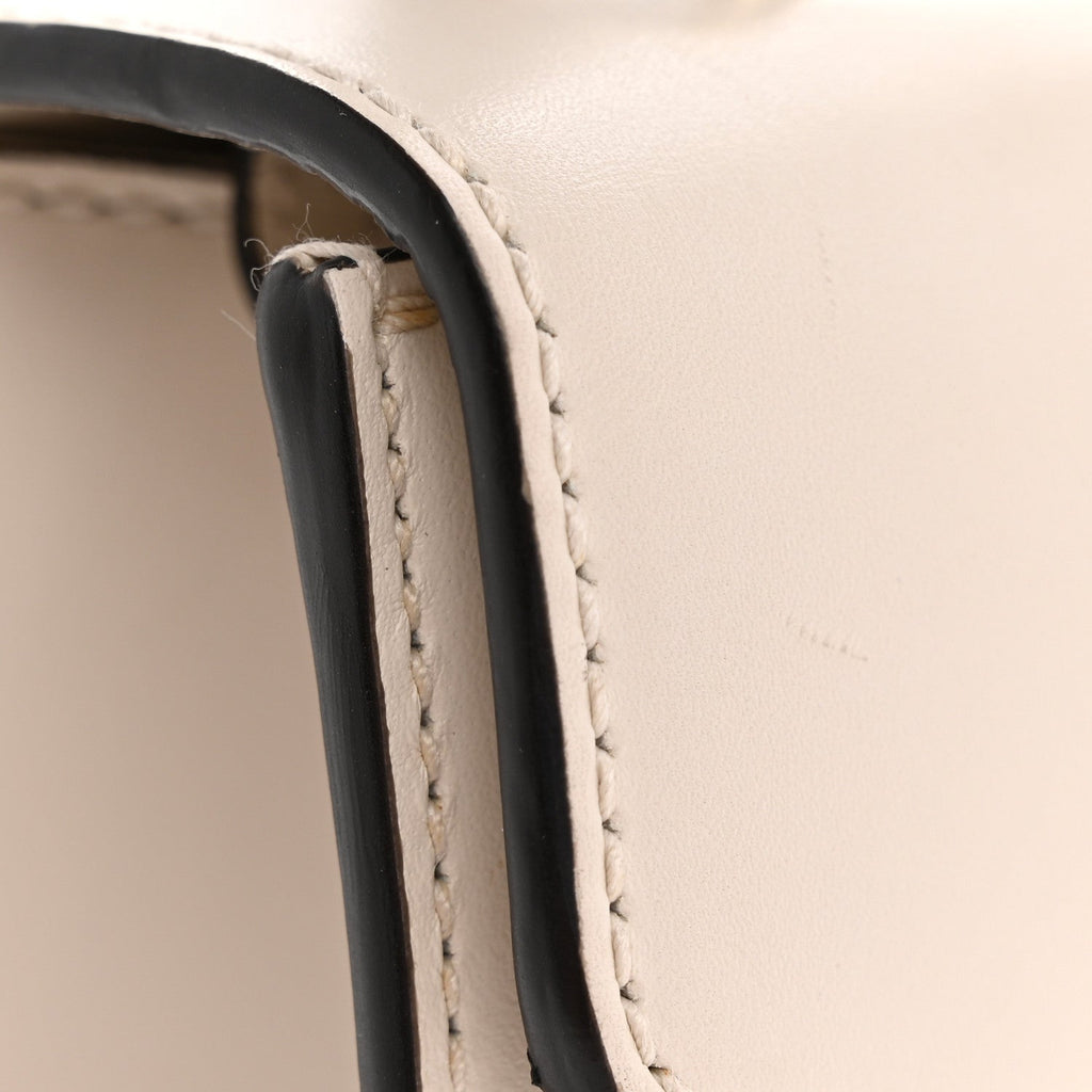 Gucci Calfskin Mini Sylvie Top Handle Bag White