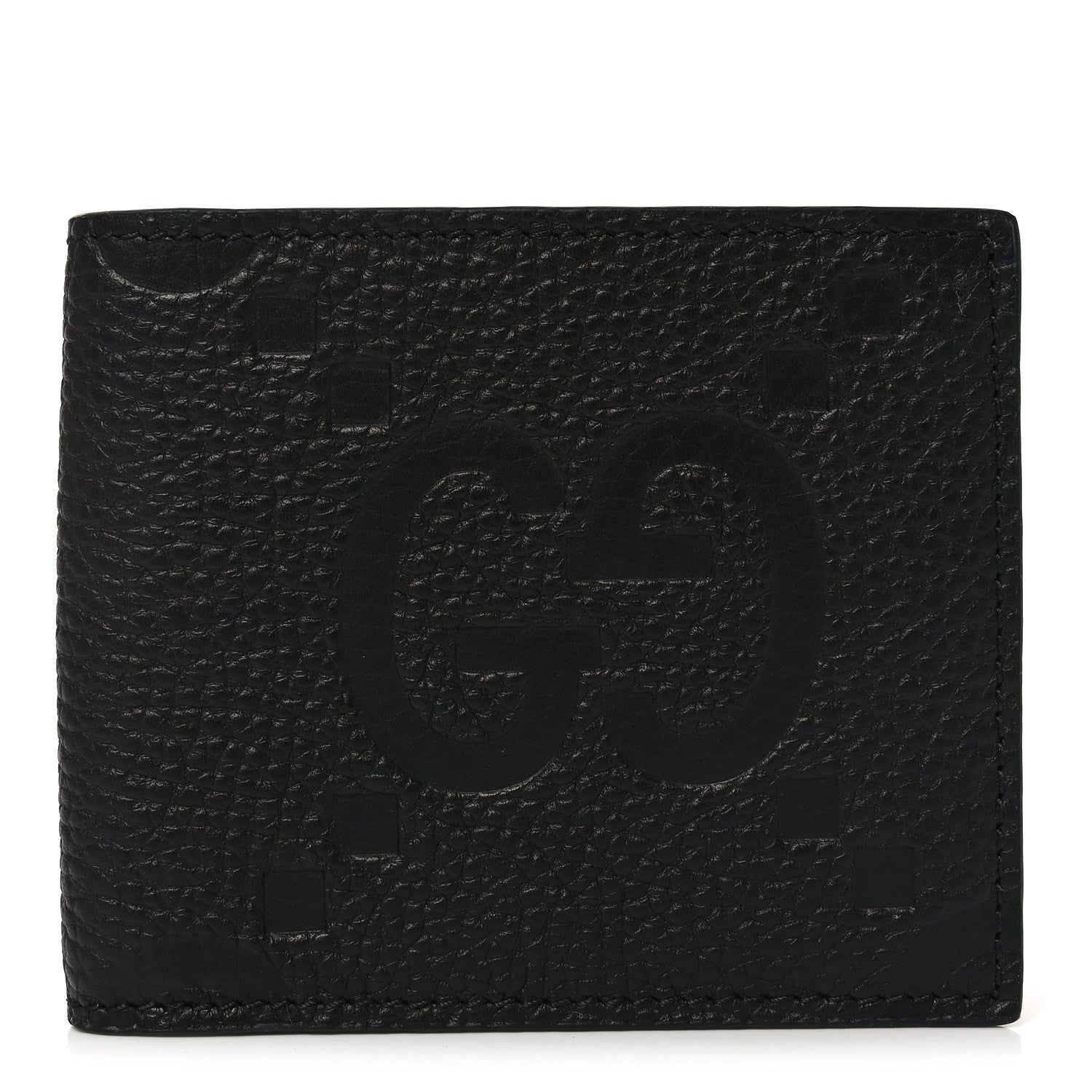 Gucci Piuma Calfskin Jumbo GG Embossed Wallet Black