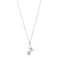 Ruthenium Crystal Square CC Lariat Necklace