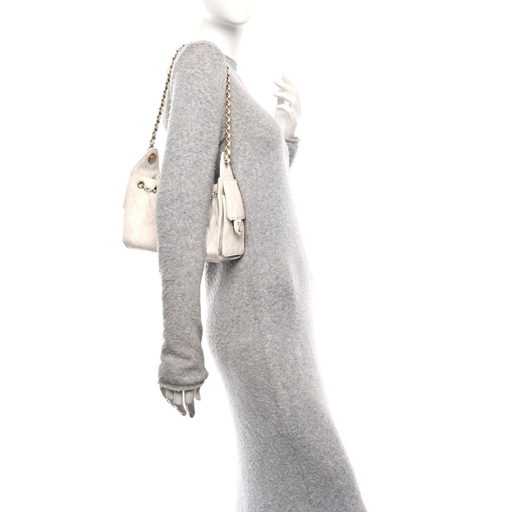 Chanel Caviar Quilted Mini Chanel 25 Handbag White