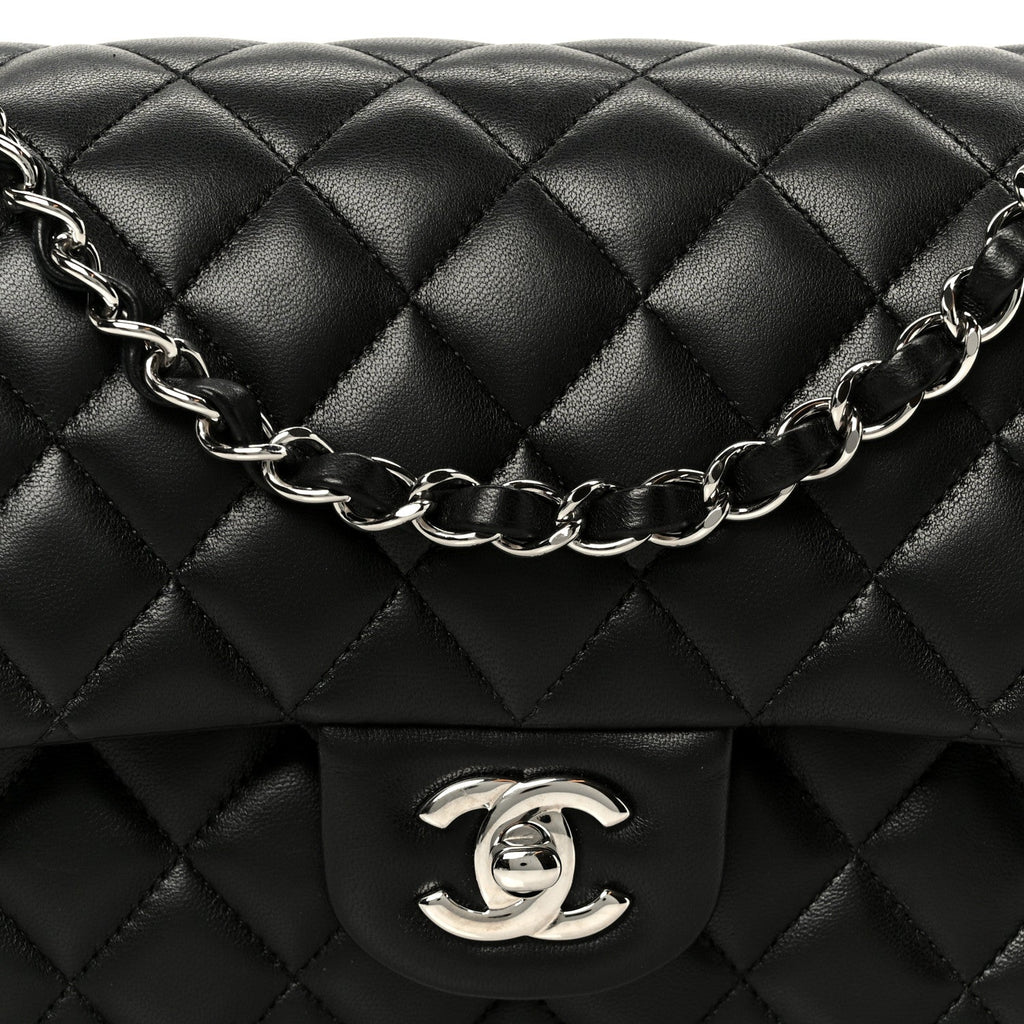 Chanel Lambskin Quilted Medium Double Flap Black