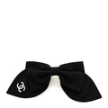 Chanel Silk Bow CC Hair Clip Black