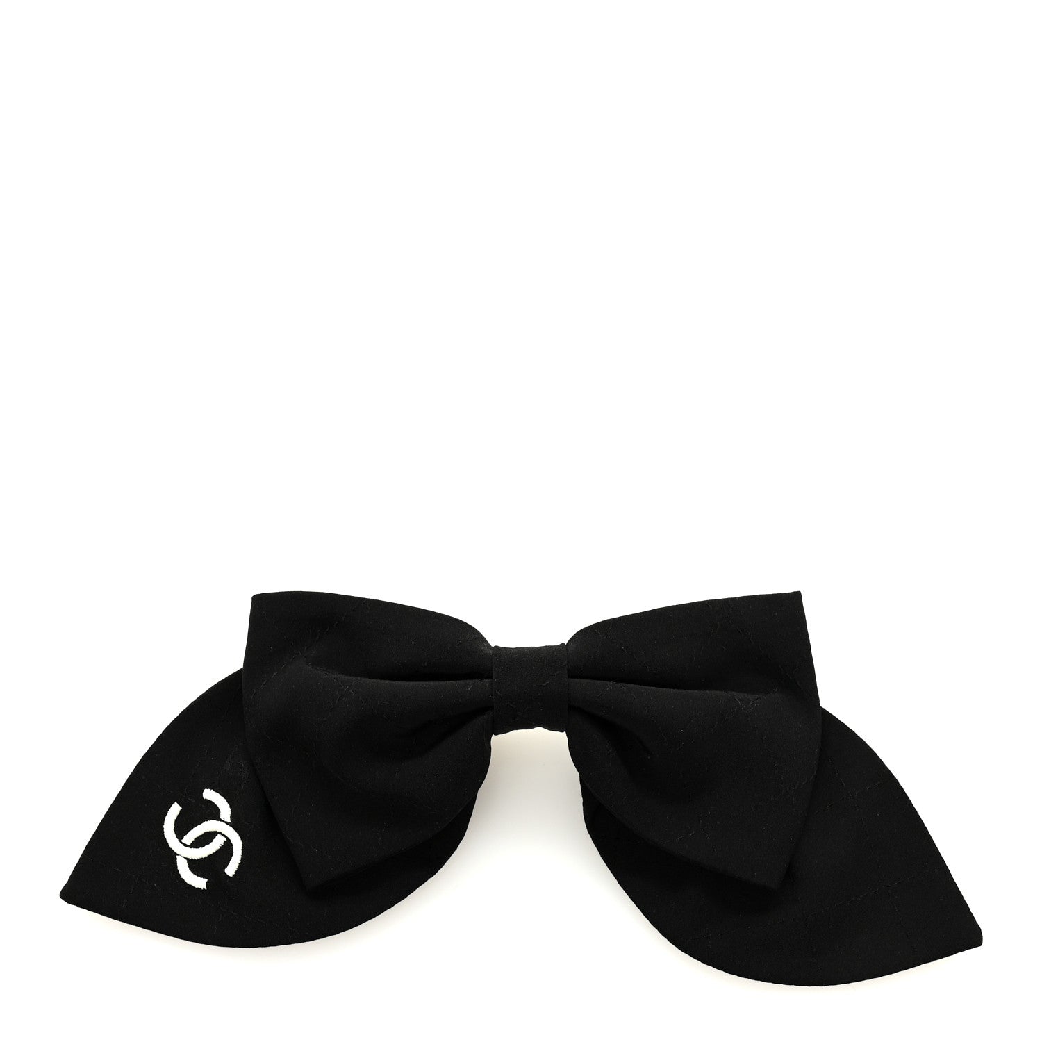 Chanel Silk Bow CC Hair Clip Black
