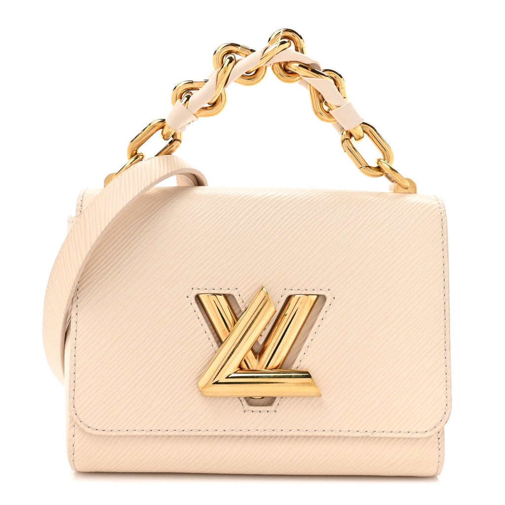 Louis Vuitton Epi Twist Braided Chain Shoulder Bag PM Quartz White