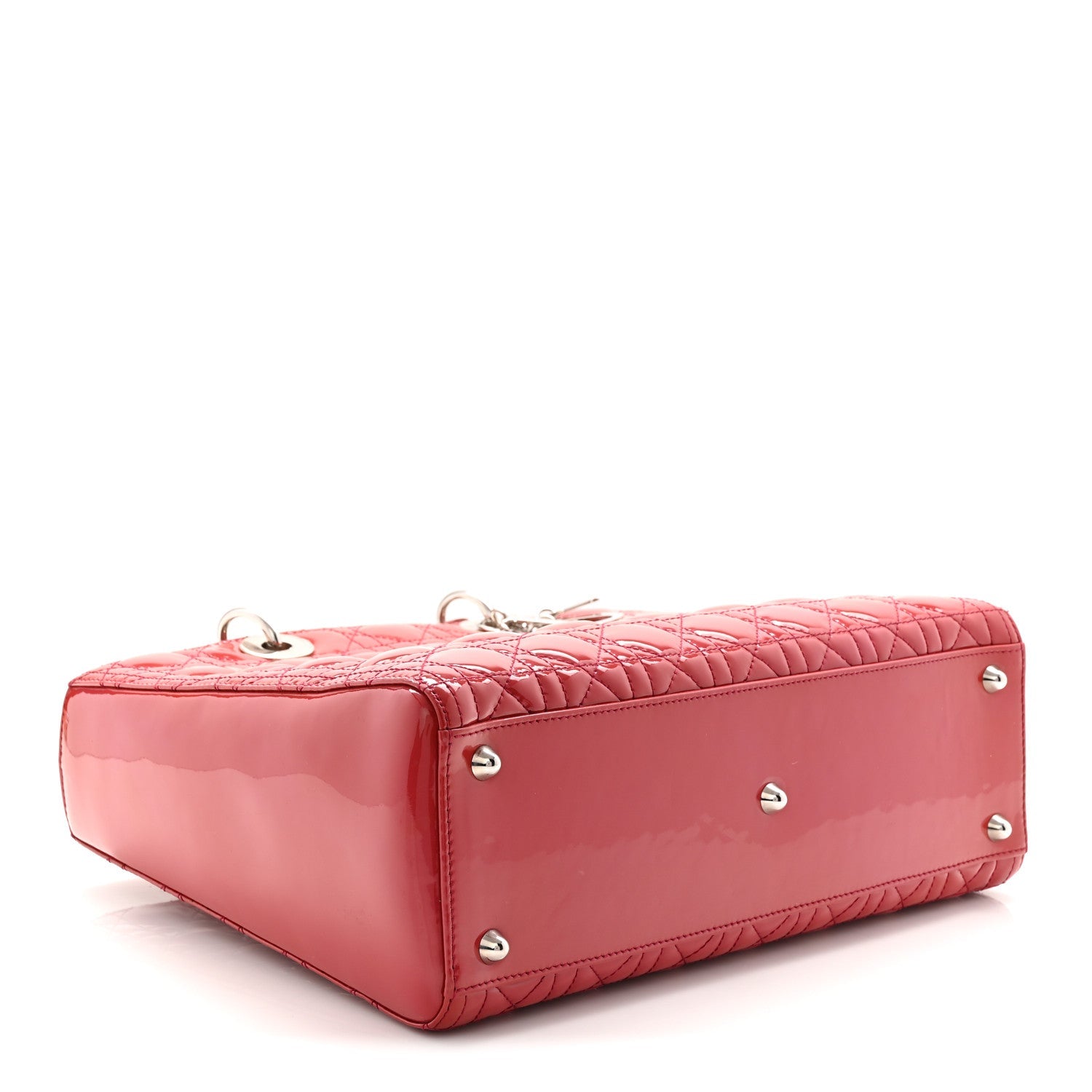 Christian Dior Patent Cannage Large Lady Dior Fuchsia