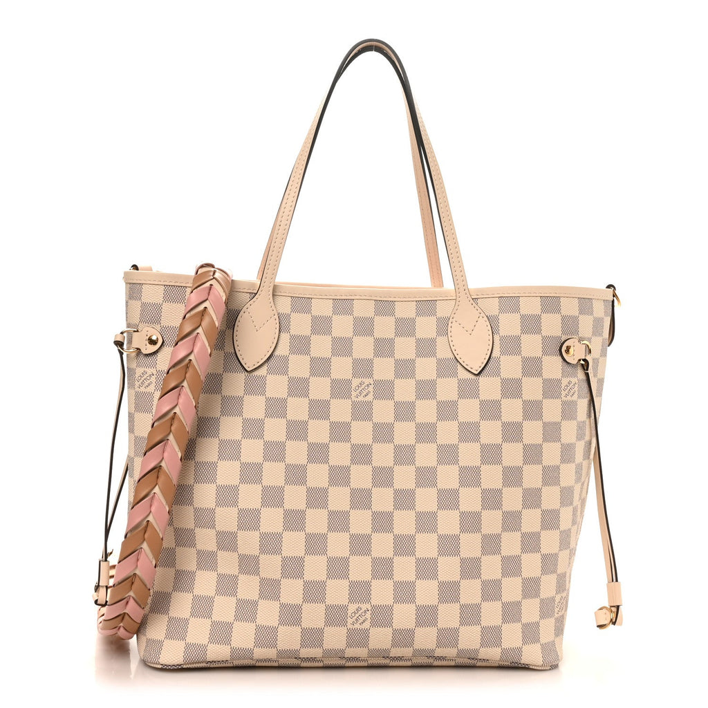 Louis Vuitton Damier Azur Braided Neverfull MM Pink