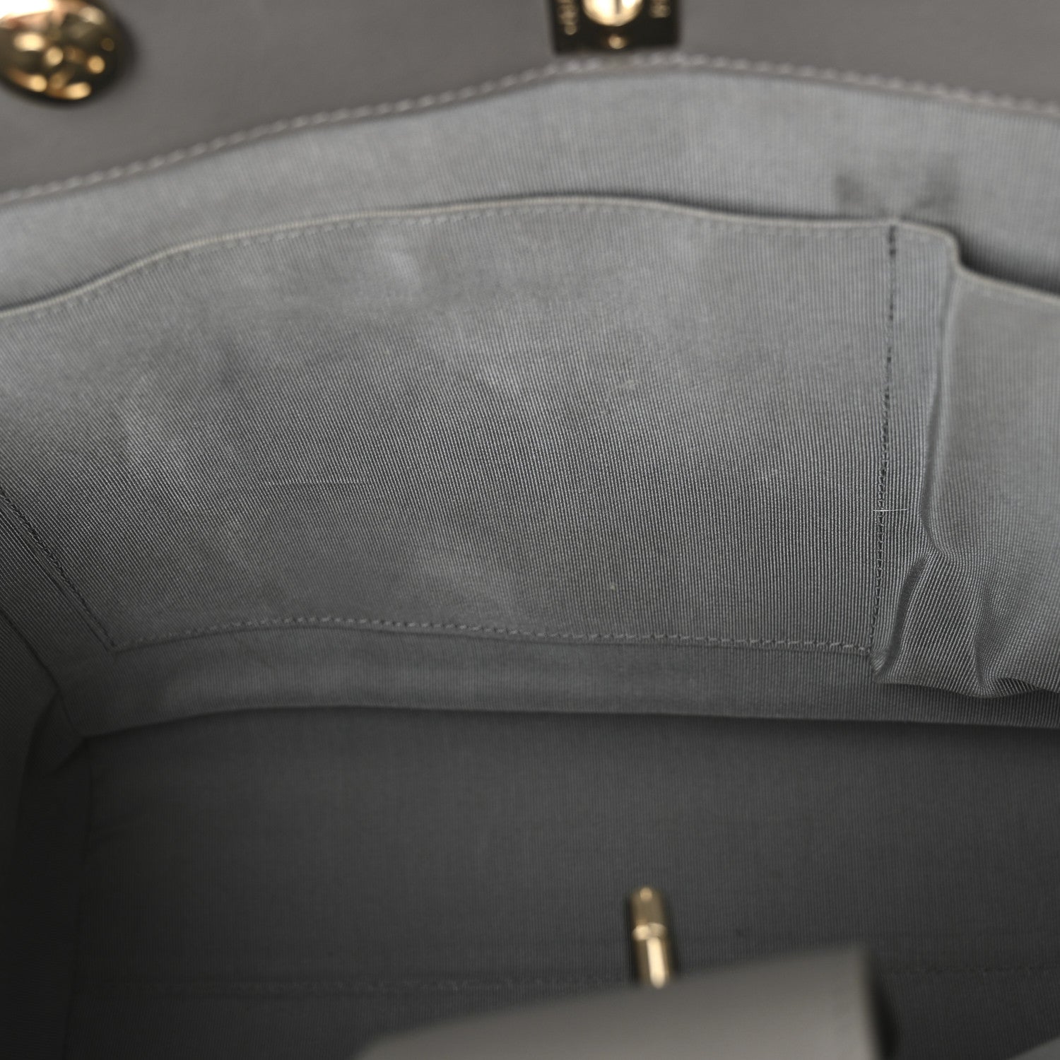 Chanel Calfskin Chevron Quilted Statement Shopping Tote Grey