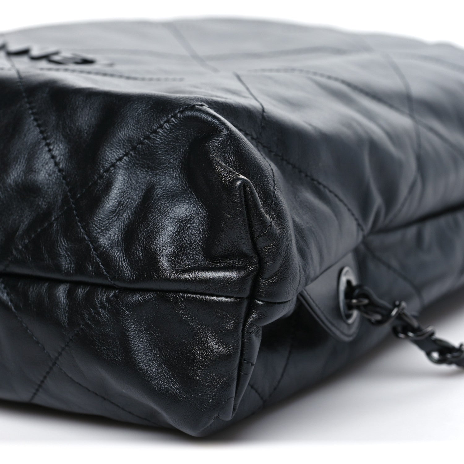 Chanel Shiny Calfskin Quilted Chanel 22 Backpack So Black