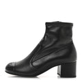 Chanel Stretch Lambskin Cap Toe CC Uniform Short Boots 36.5 Black