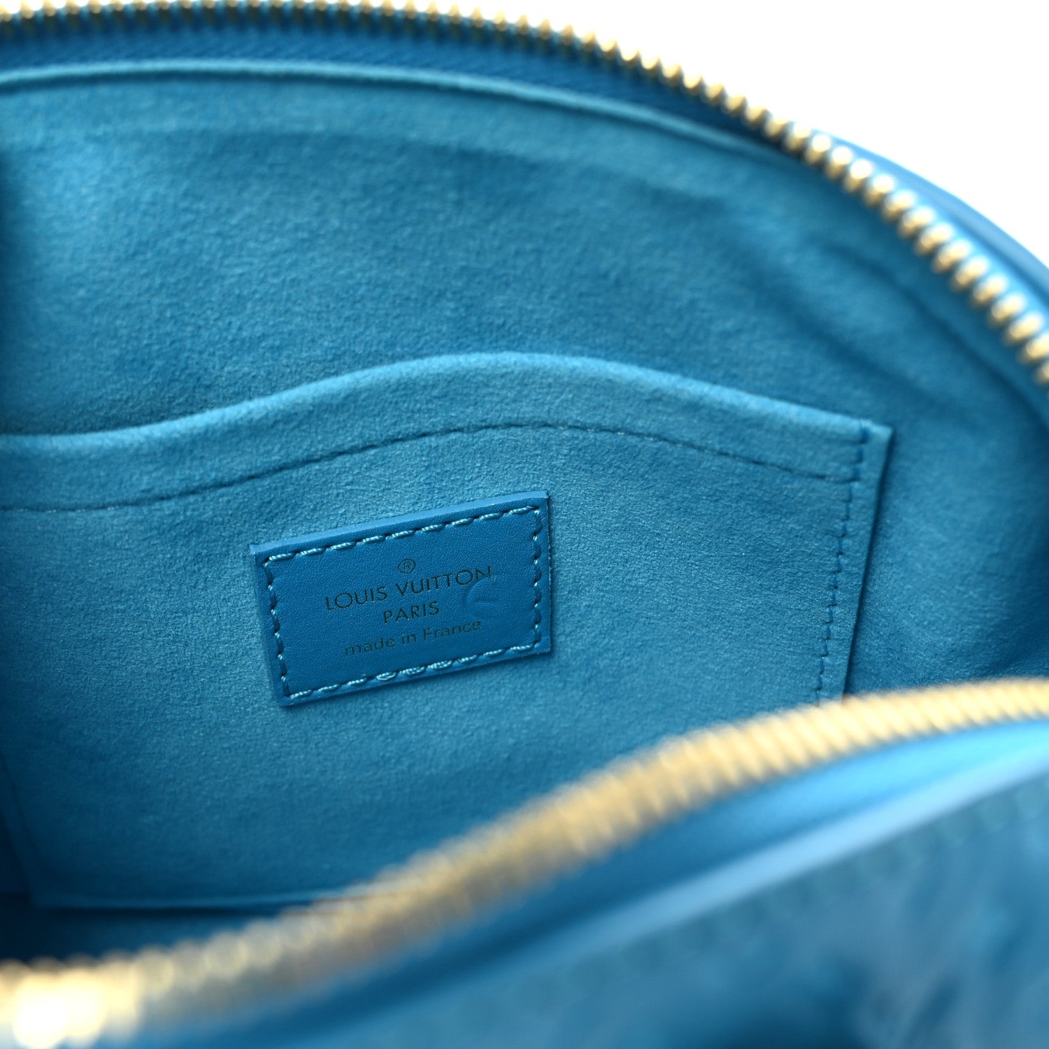 Louis Vuitton Calfskin Nanogram Embossed Speedy Bandouliere 20 Blue