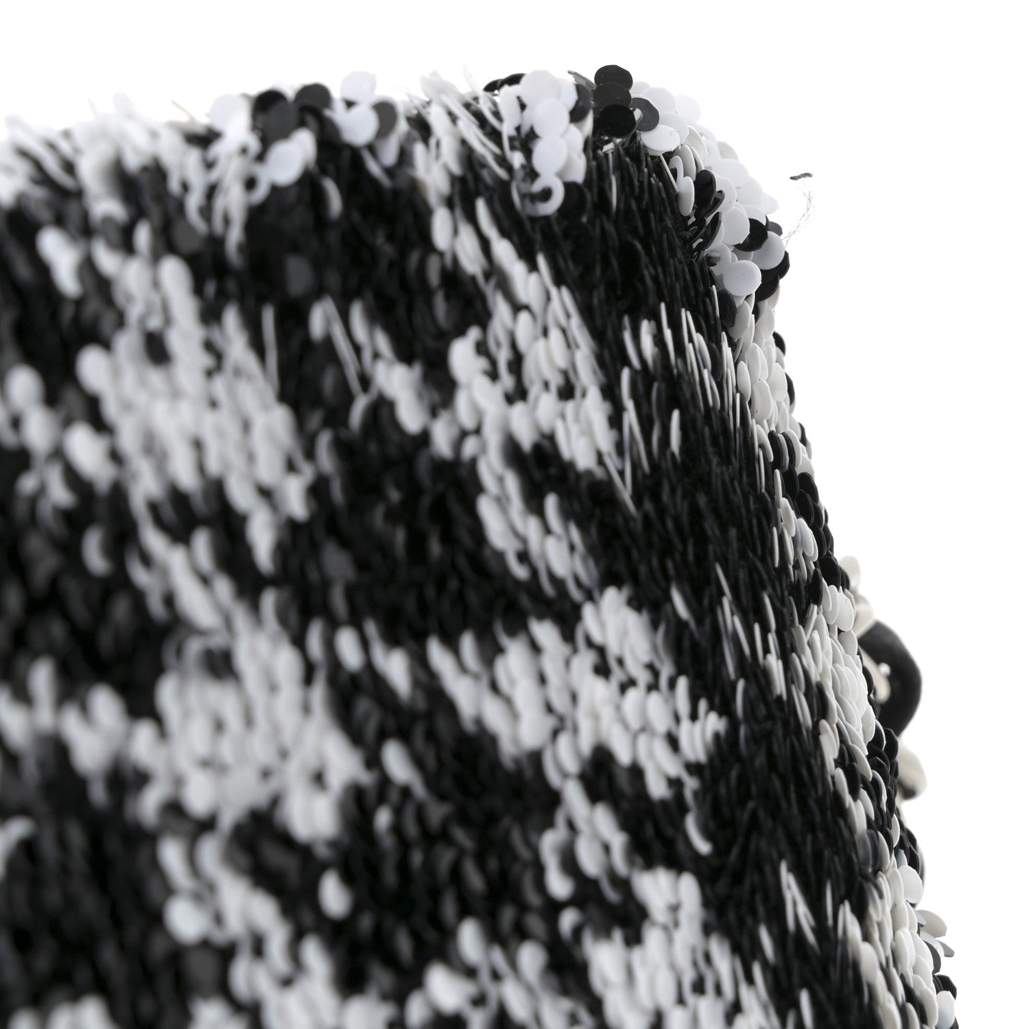 Chanel Sequin Houndstooth Small Flap Black White