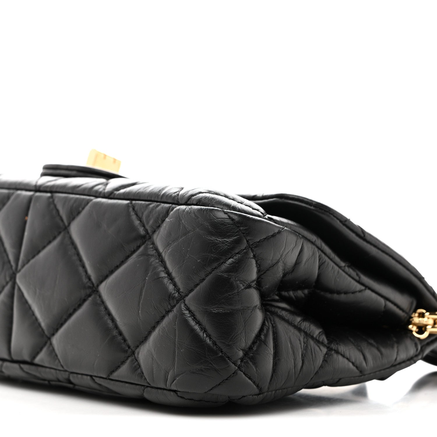 Chanel Aged Calfskin Quilted 2.55 Reissue Mini Hanger Flap Black