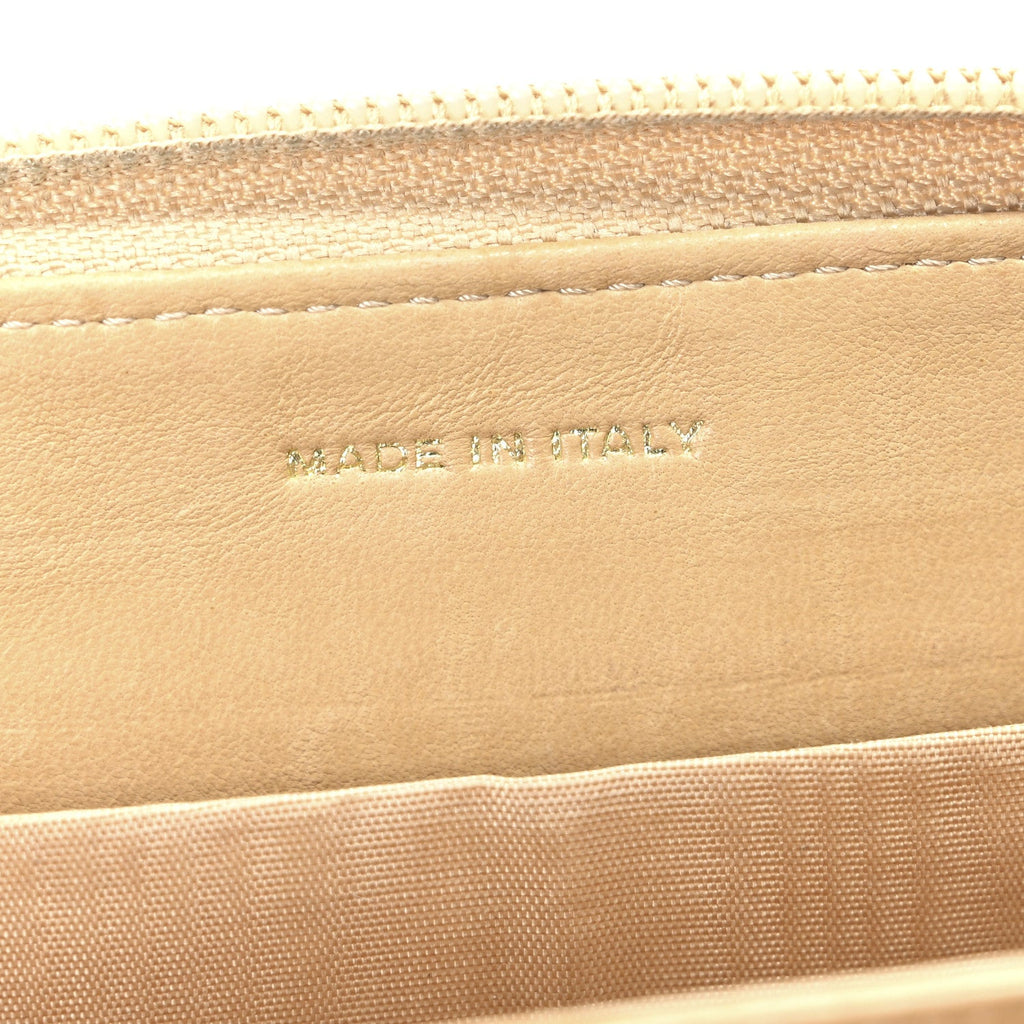 Caviar Large Timeless CC Zip Around Wallet Beige