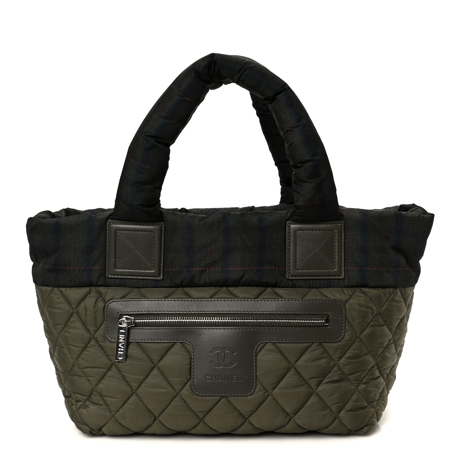 Chanel Nylon Quilted Small Coco Cocoon Tote Khaki