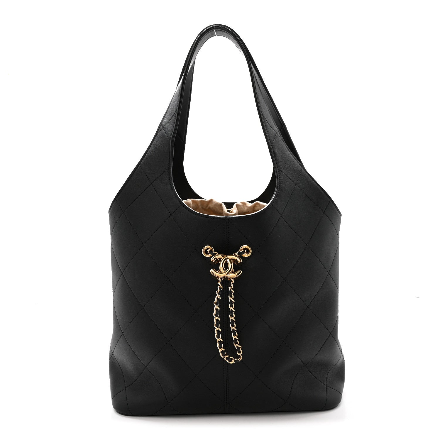Chanel Calfskin Quilted Large Shopping Bag Black