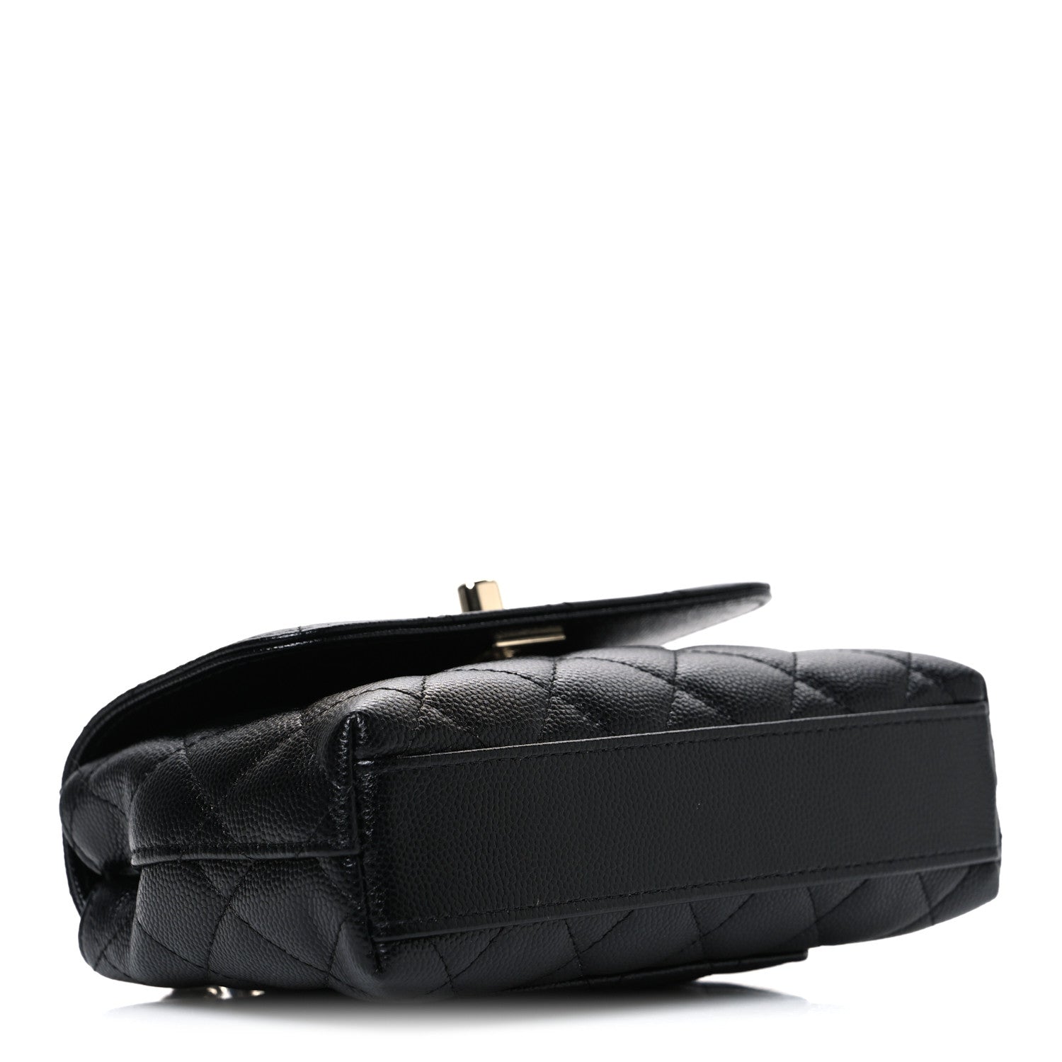 Chanel Caviar Quilted Coco Handle Clutch With Chain Black