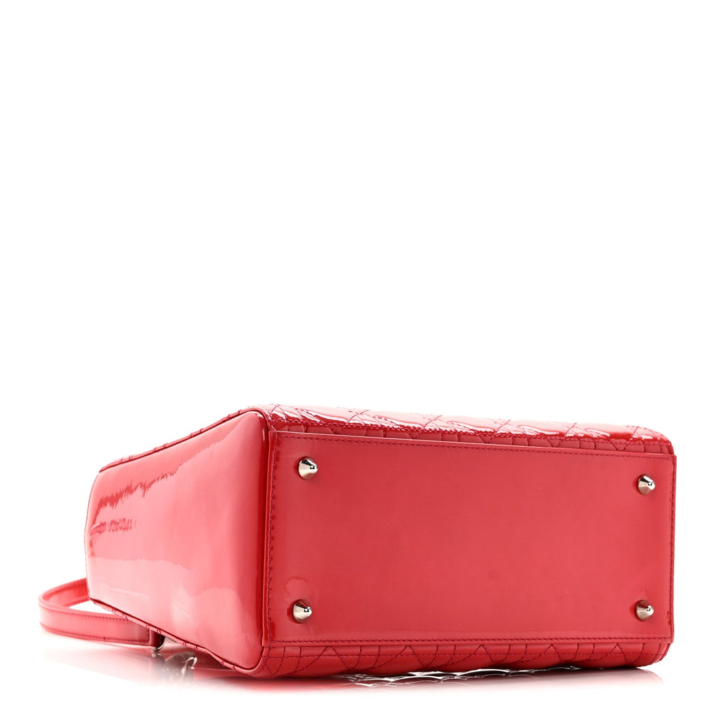 Christian Dior Patent Cannage Medium Lady Dior Fuchsia