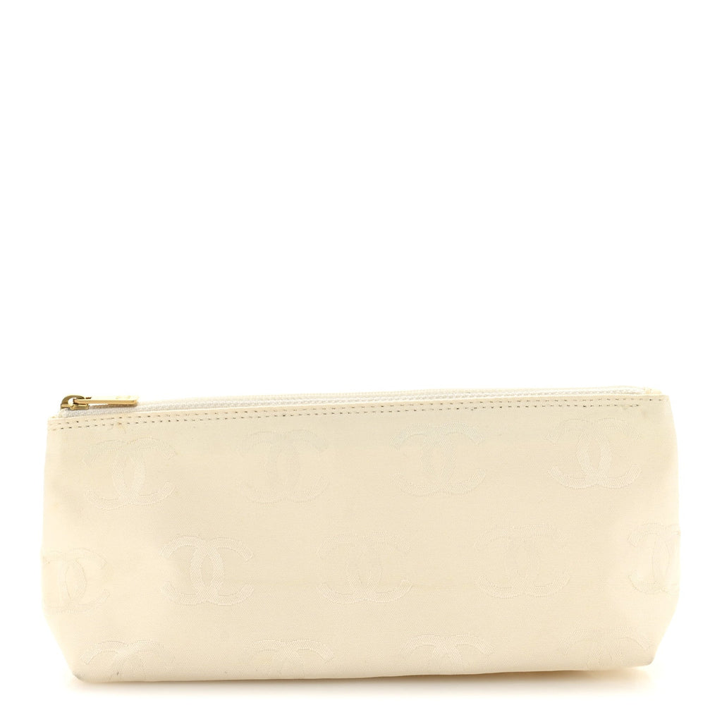Nylon CC Cosmetic Pouch White